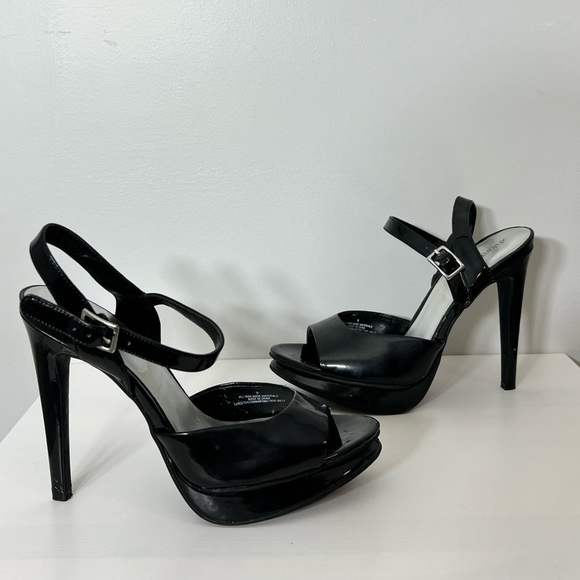 Black high heel open toe party shoe - Picture 7 of 7